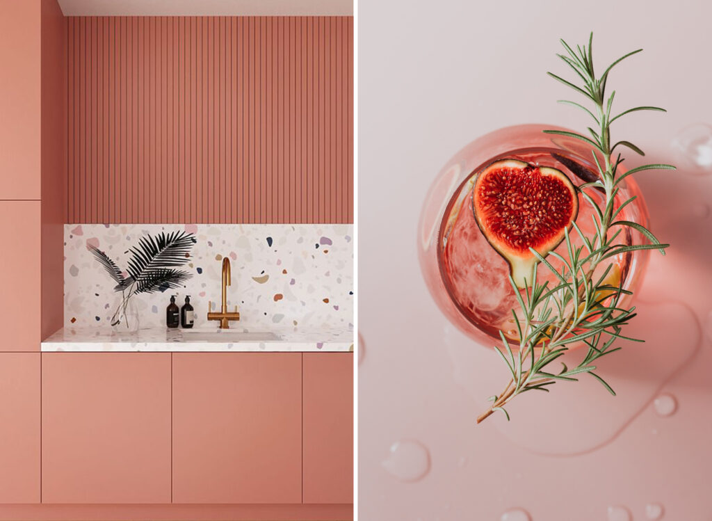 couleurs en cuisine : voir la vie en rose et faire le plein de douceur